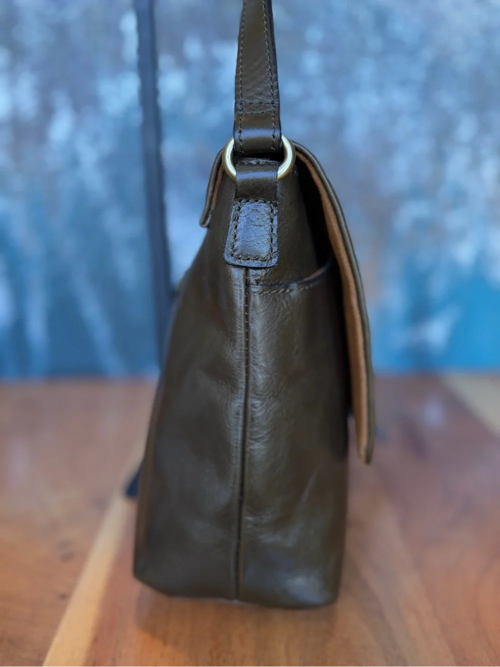 Patricia‎ Nash Western Chic 2010’s Bottle Green Leather Flap Crossbody Bag VGUC